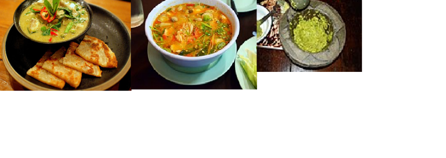 Green Thai curry, Green thai curry paste and Chcicken Tom Yum Soup.