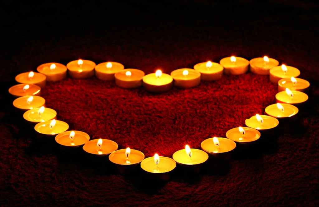 heart shaped candle