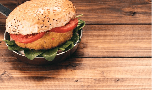 Corn Burger with fanta.